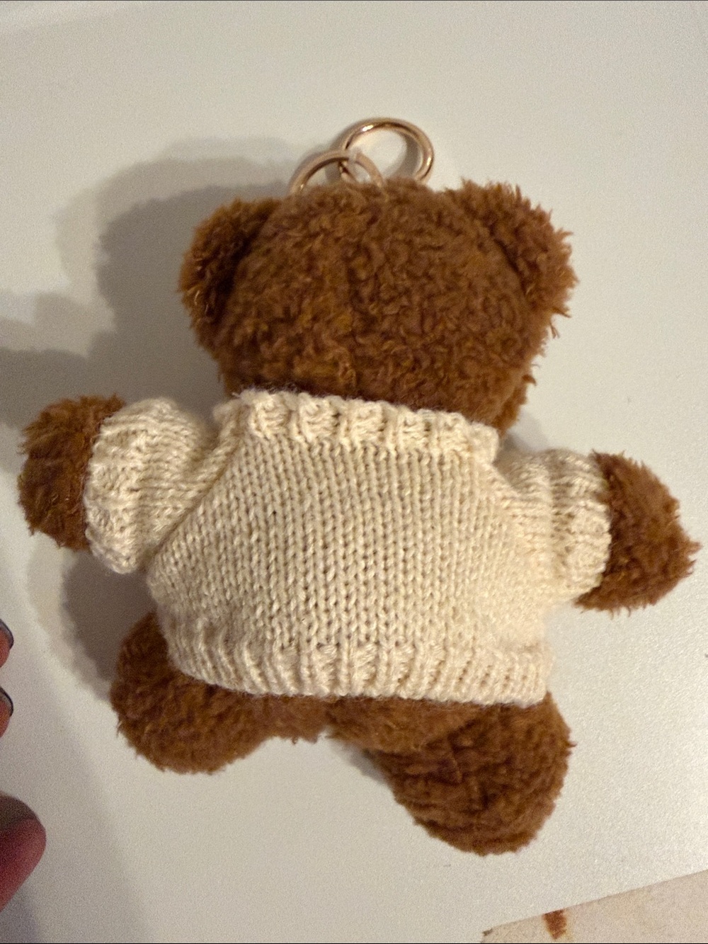 Brown Teddy Bear Keychain with Cream Sweater and Red Lobster - Picture 2 of 3